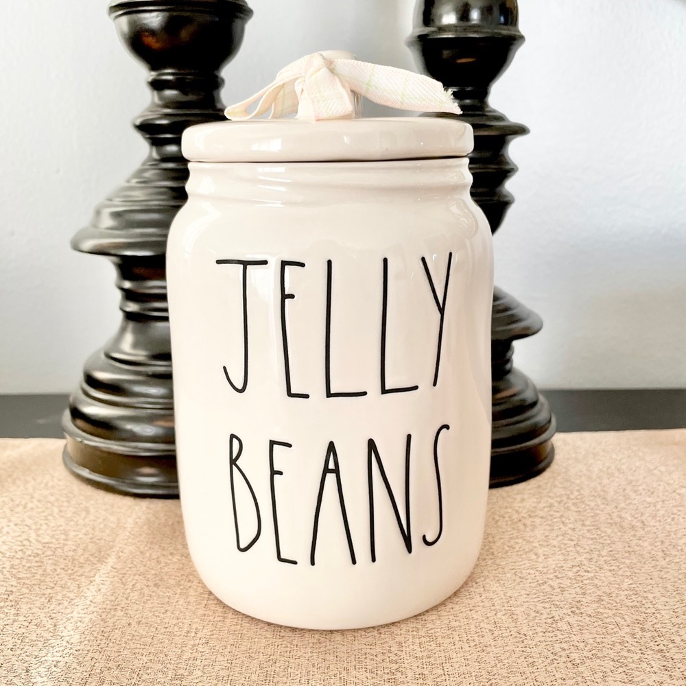 🆕Rae Dunn Ceramic JELLY BEANS Canister Jar